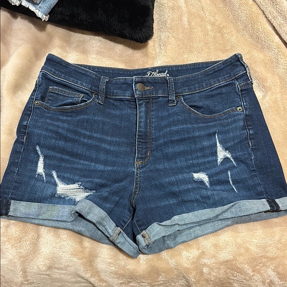Universal Thread Blue Jean Shorts Distressed Cuffed